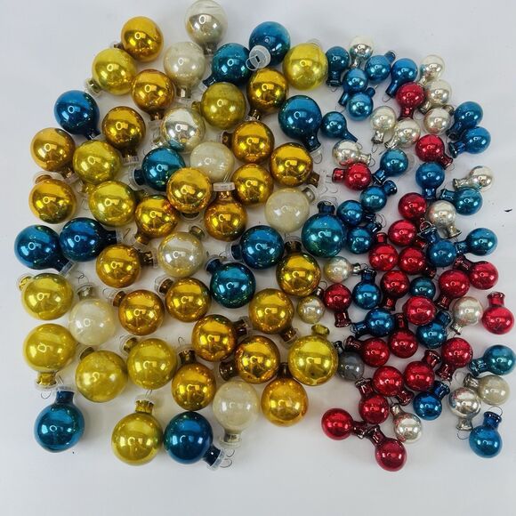 110 Vintage Mercury Glass Feather Tree Mini Christmas Ornament Balls  1/2"-7/8" - Picture 1 of 12